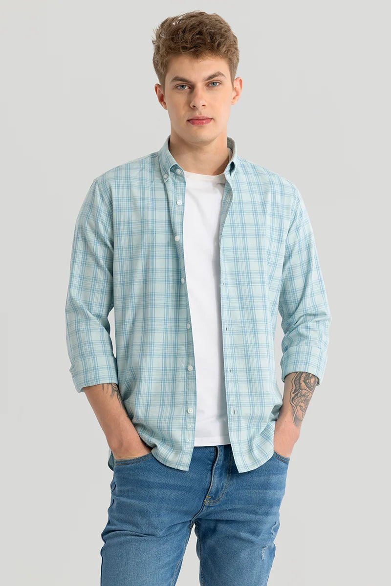 Kjell Light Blue Checks Shirts