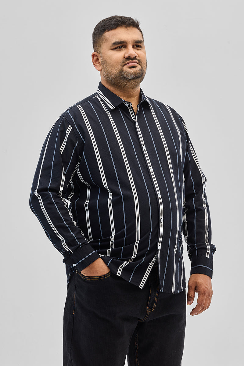 Black Stripes Plus Size Shirt