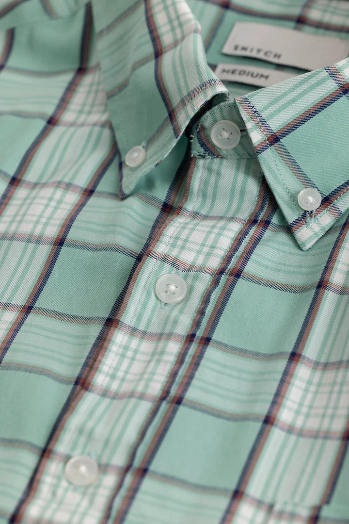 Dupplin Grid Light Green Checked Shirt