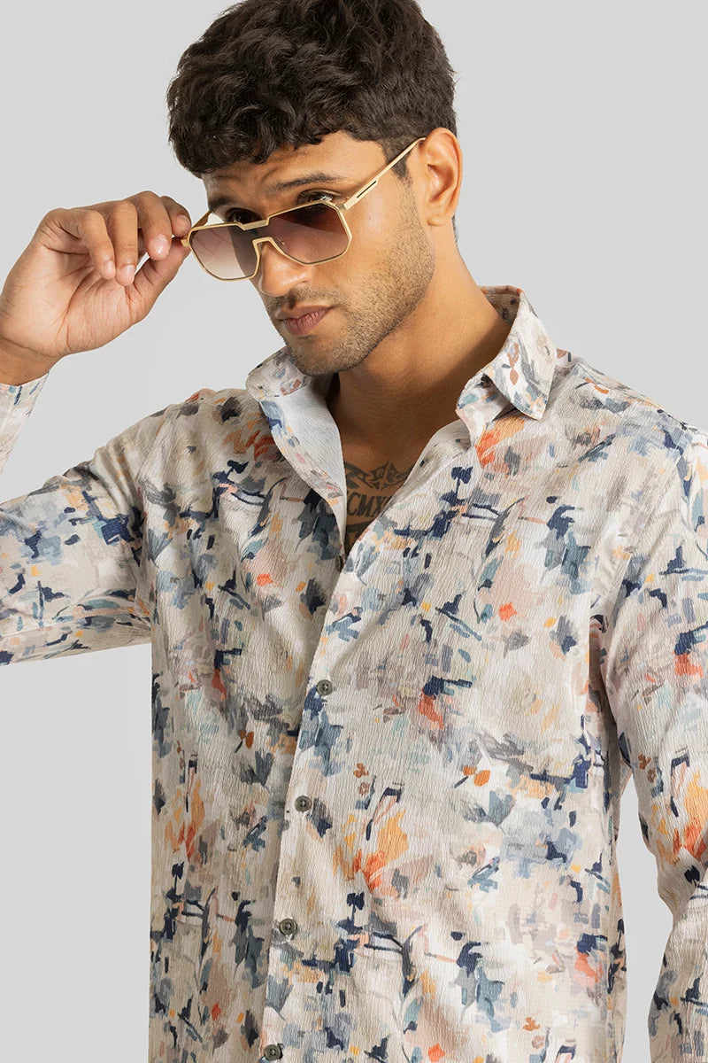 Valor Cream Abstract Shirt