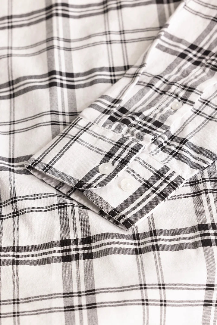 White Oxford Checks Plus Size Shirt