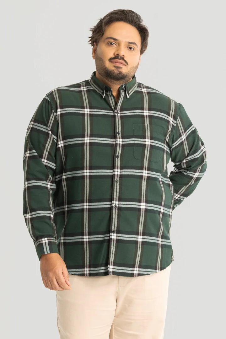 Guido Green Checks Plus Size Shirt