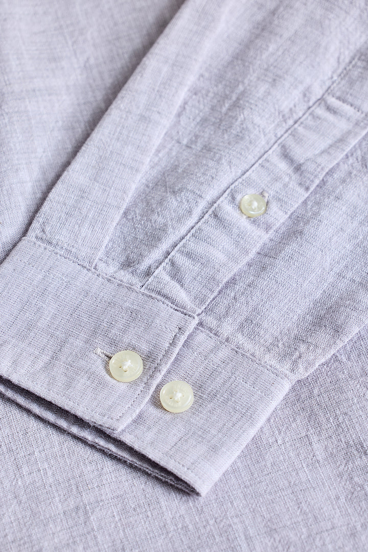 Light Grey Textured Linen Shirt