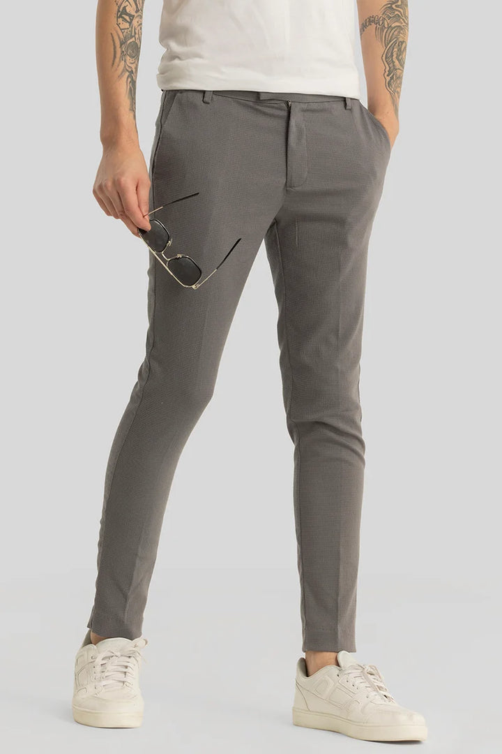 Yann Grey Plain Slim Fit Trousers