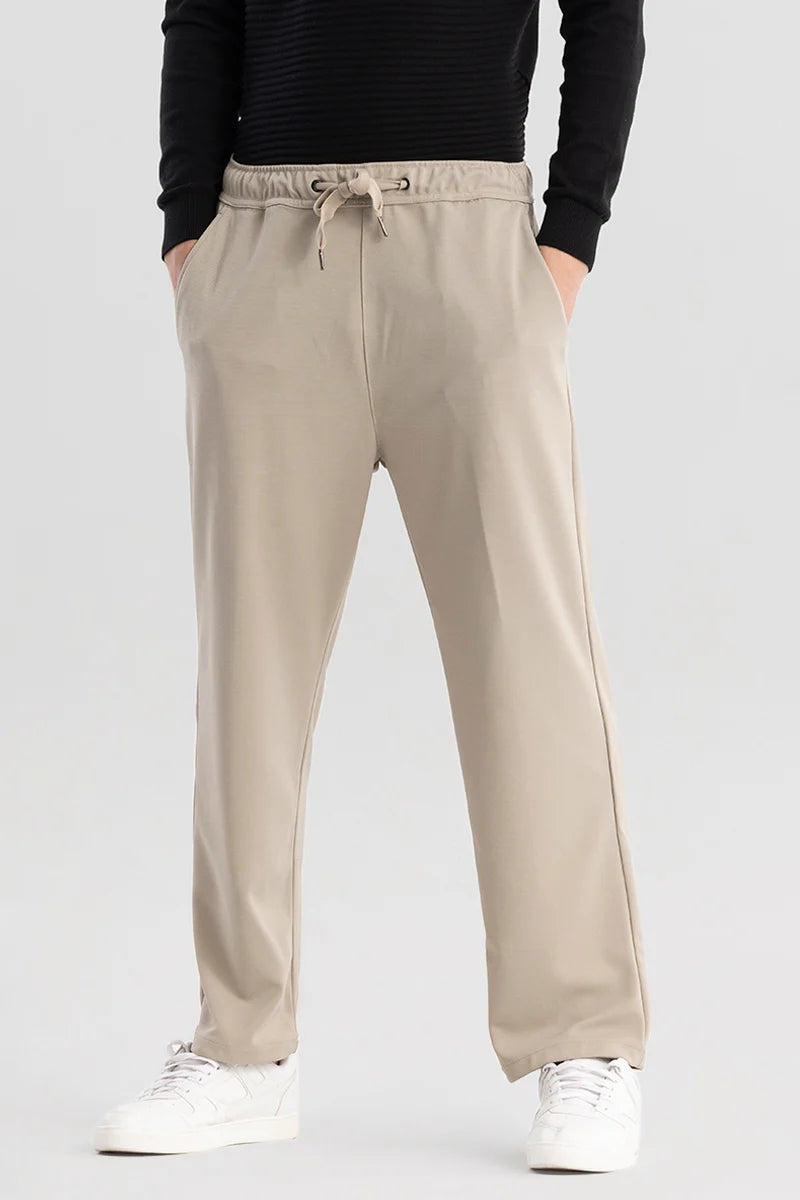 StrideFlex Beige Korean Trousers