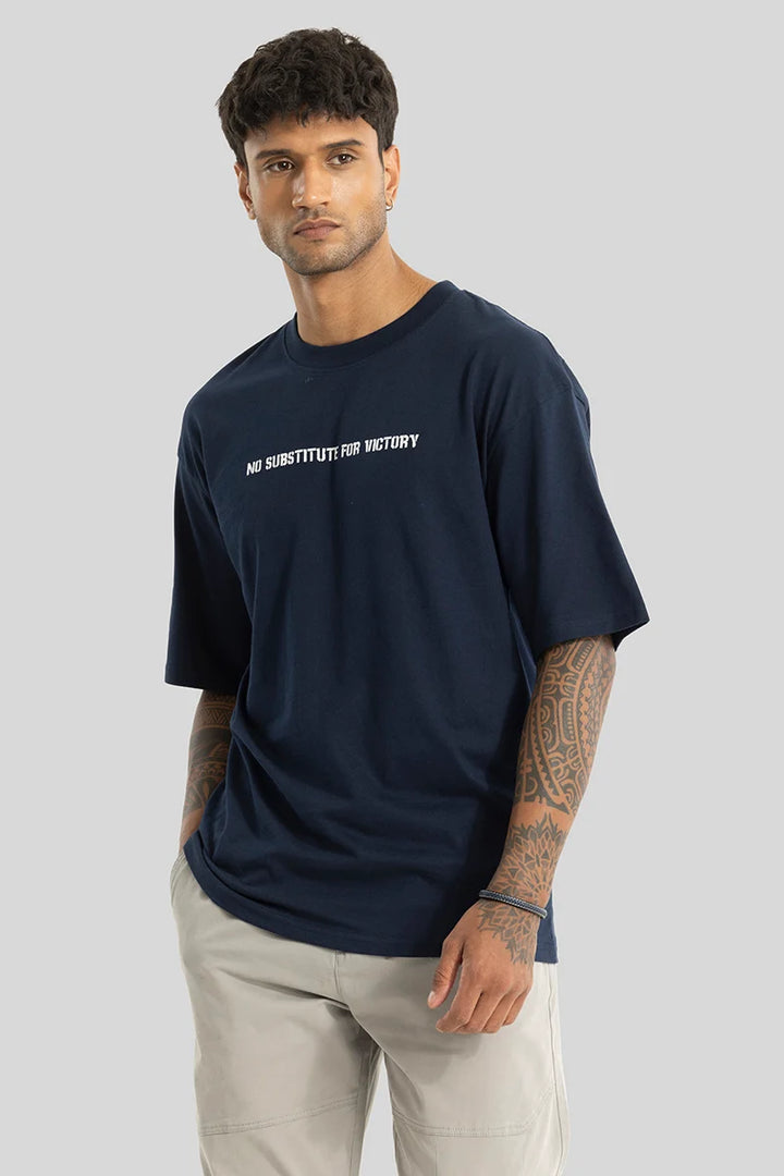 No Substitute Navy Oversized T-Shirt