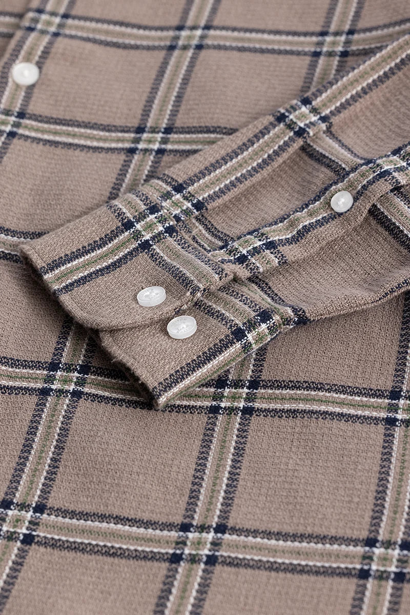 Siren Taupe Brown Checks Shirt