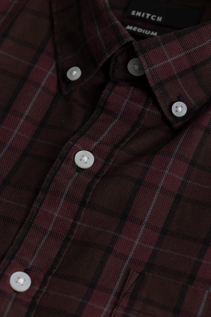 Enzo Dark Brown Checks Shirt