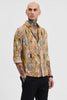 Beige Abstract Slim Fit Shirt