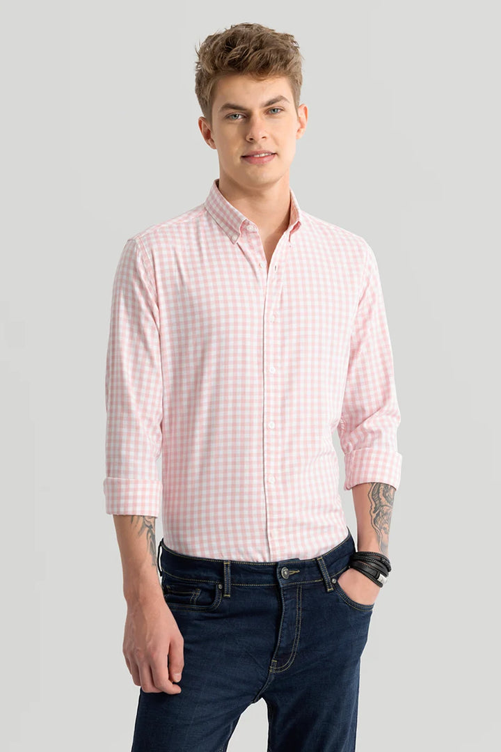 Ingvar Light Pink Checks Shirts