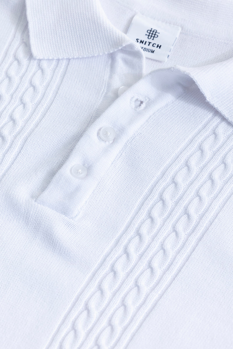 Infiniteknit White Polo T-Shirt