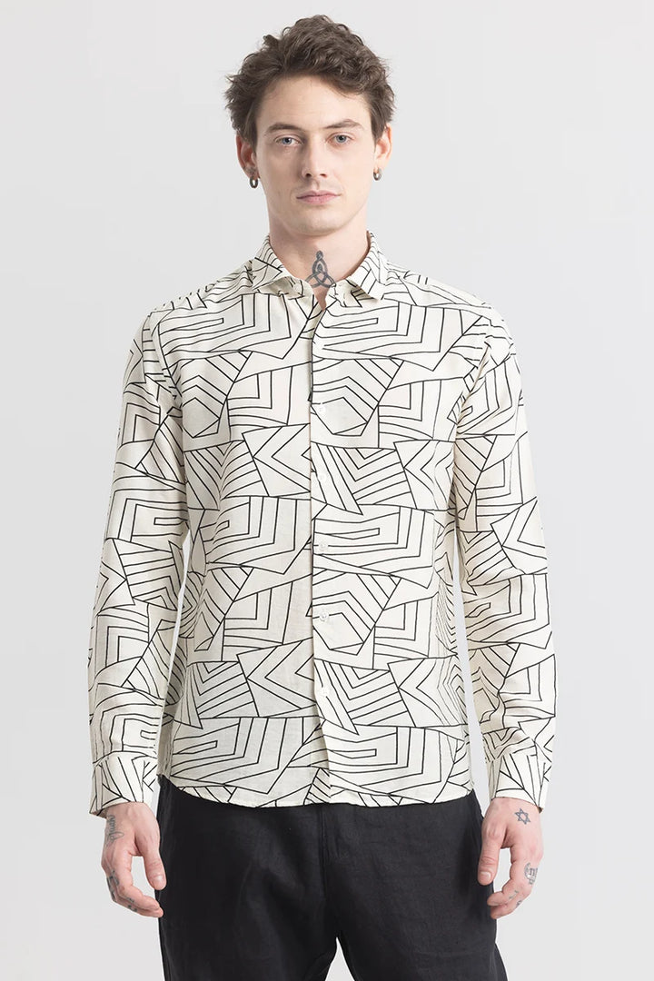 Geoshard Abstract White Shirt