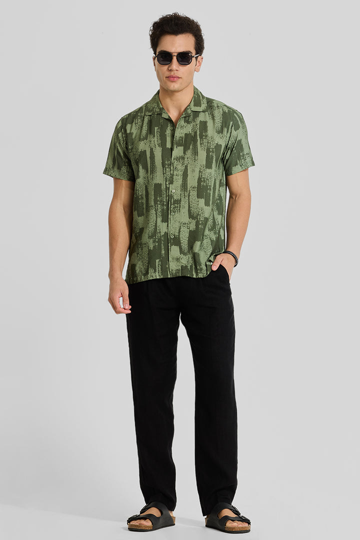 Light Green Cuban Abstract Shirt