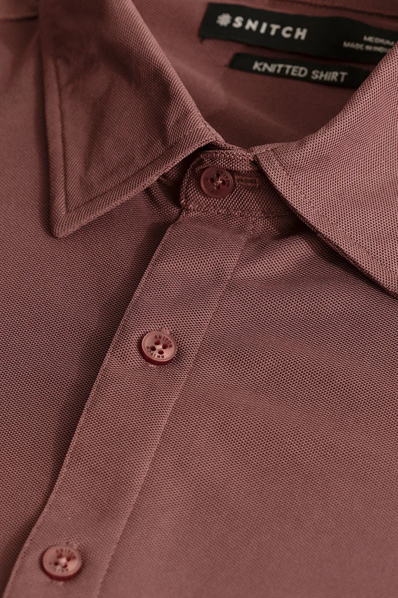 Carmine Mauve Knitted Shirt