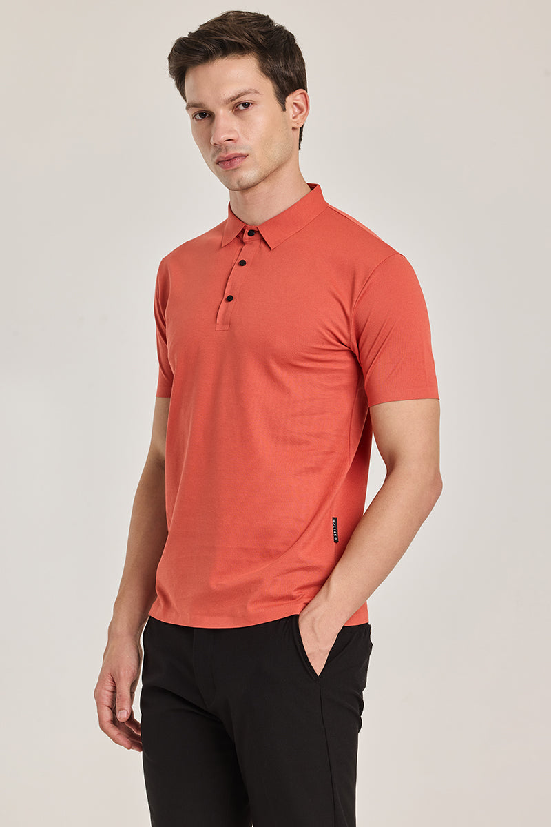 Coral Stitchless Polo T-Shirt