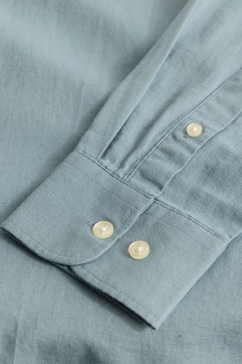 Claudio Sky Blue Plain Linen Shirt