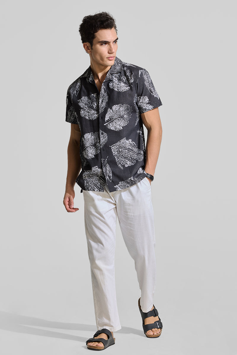 Black Cuban Printed Shirt