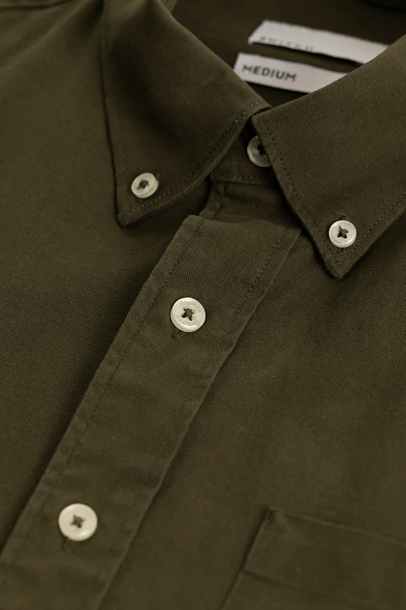 Shirtolo Plain Olive Shirt