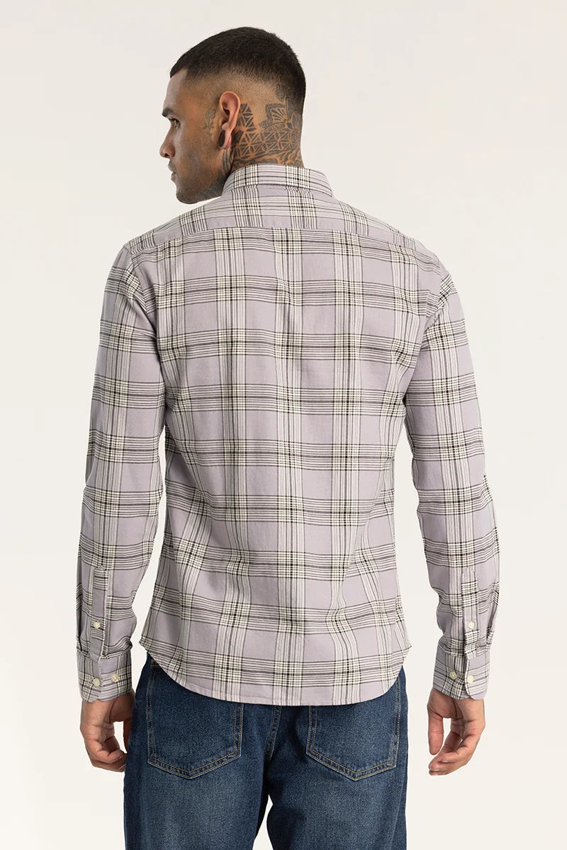 Structured Checks Lavender Shirt