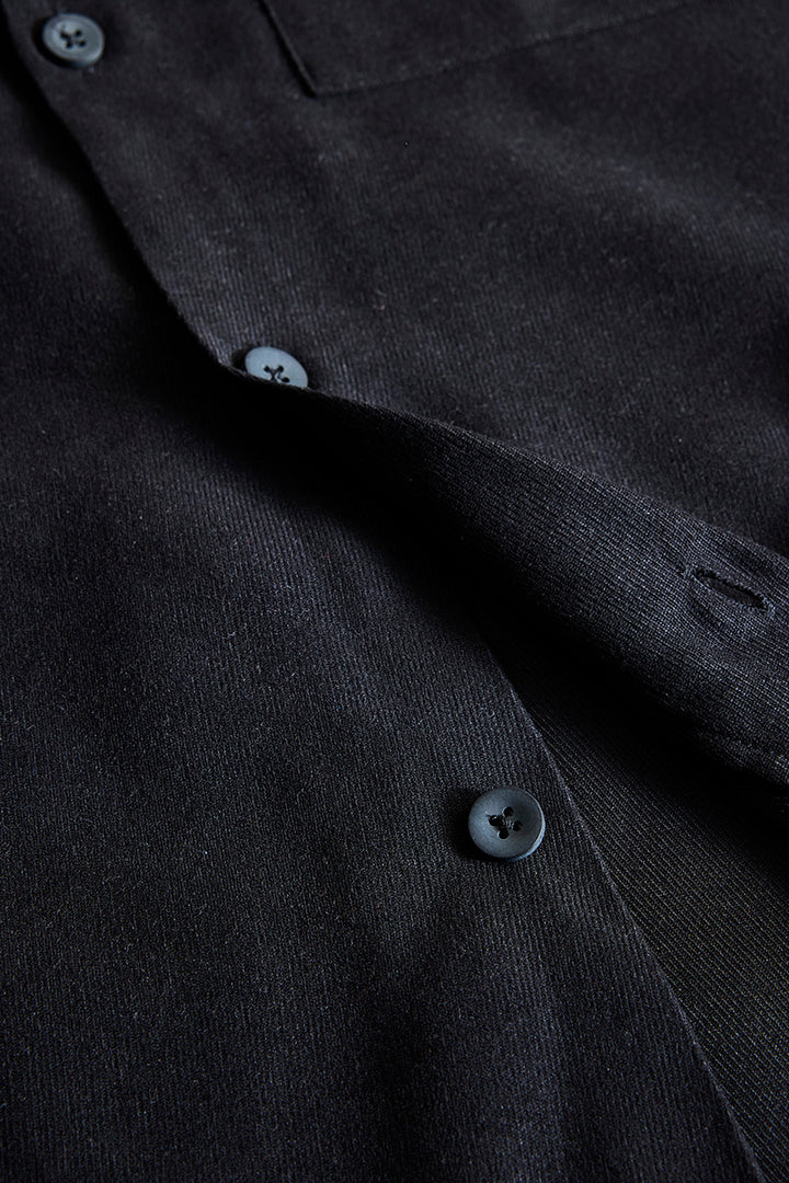 Black Double Pocket Overshirt