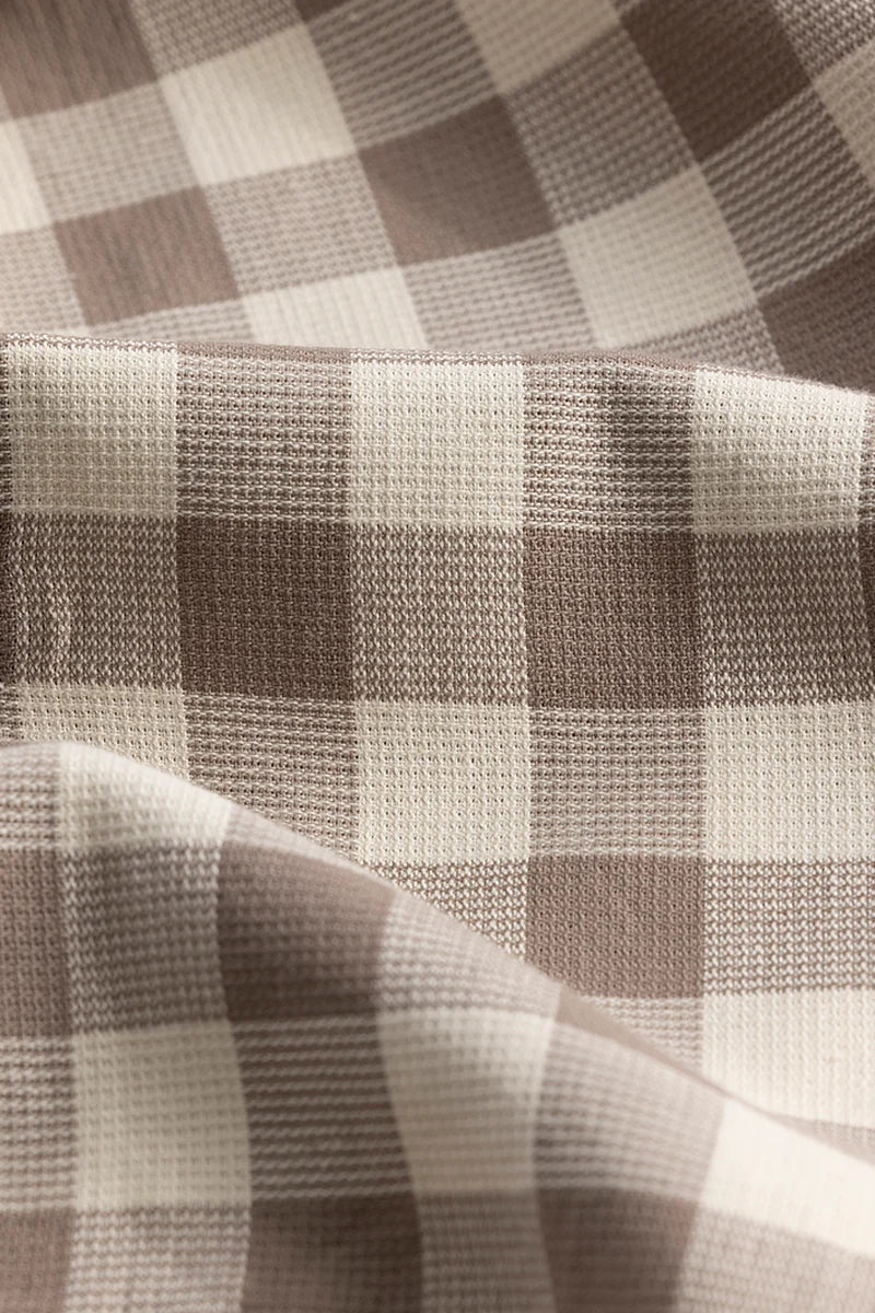 Elysium Brown Linen Checks Shirt