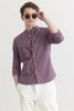 Mandarique Purple Linen Blend Shirt