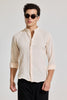 Cream Mandarin Textured Shirt