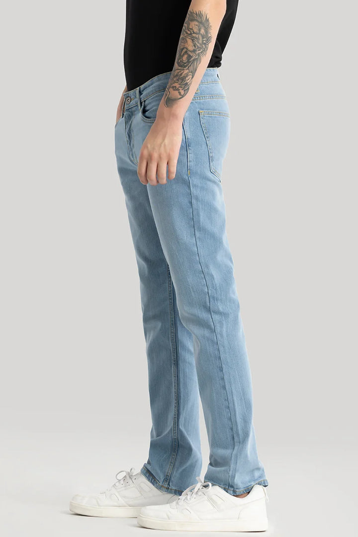 Olivier Light Blue Plain Straight  Fit Jeans