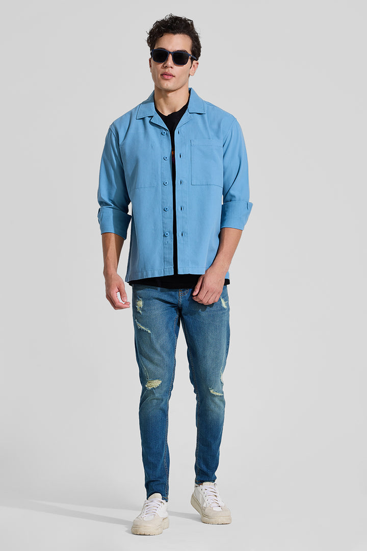 Blue Relaxed Fit Overshirt