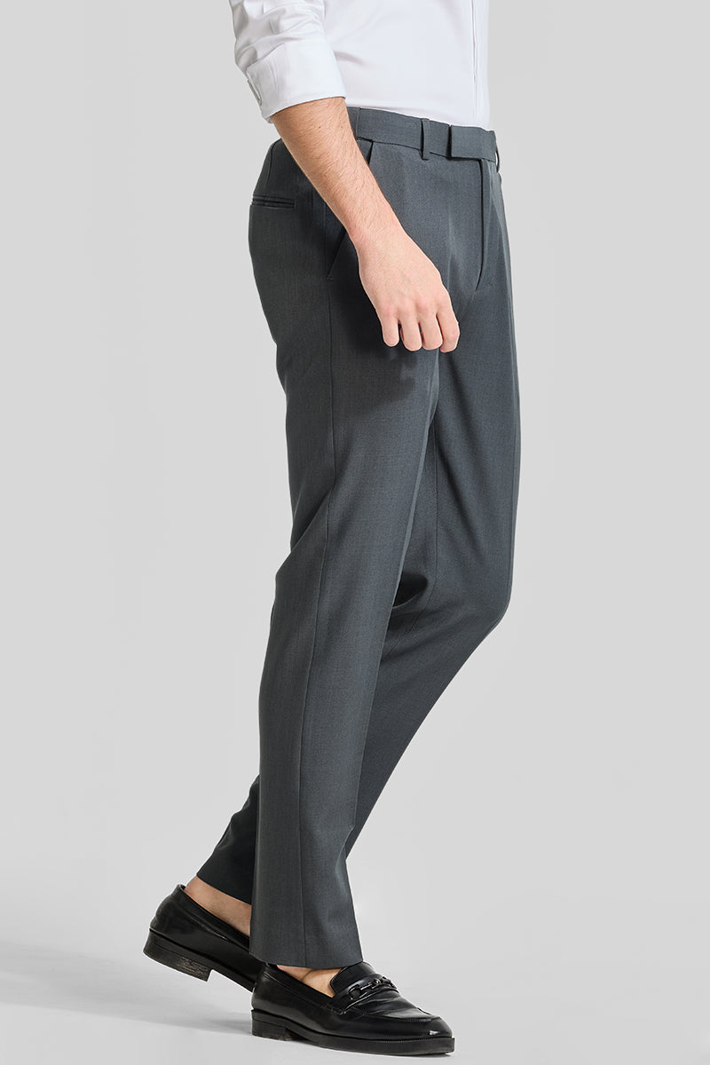 Grey Stretch Slim Fit Trousers