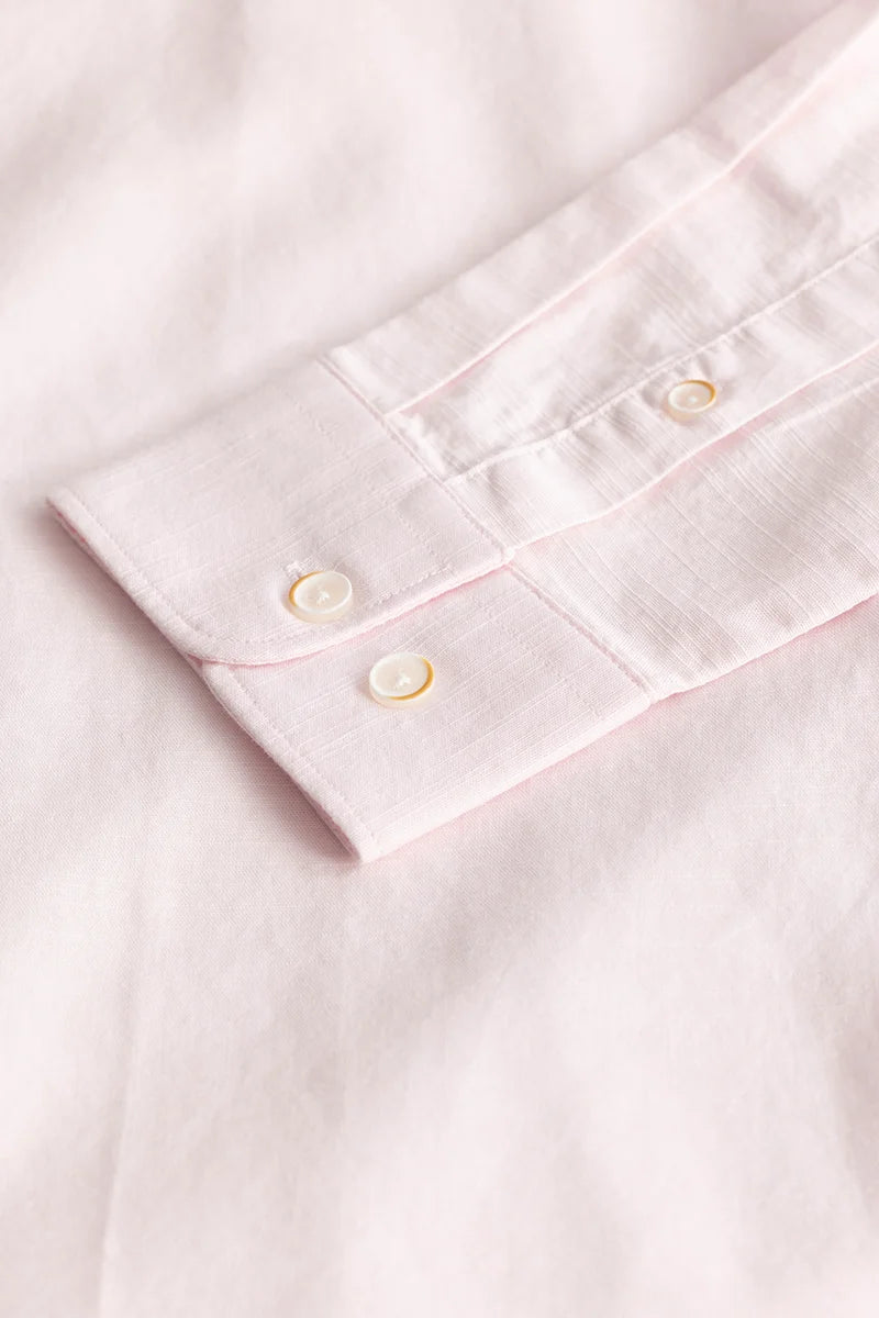 Mandarique Pink Linen Blend Shirt