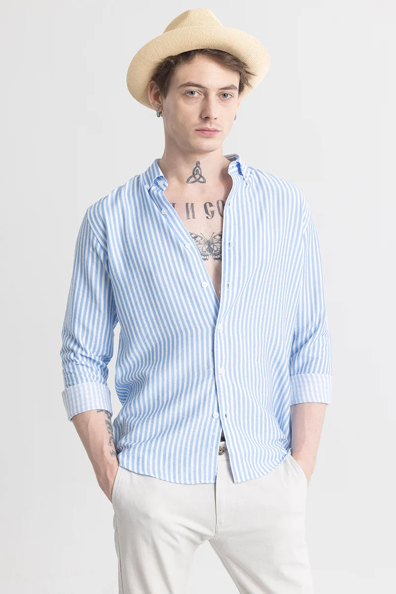 Stripehaven Light Blue Stripe Shirt