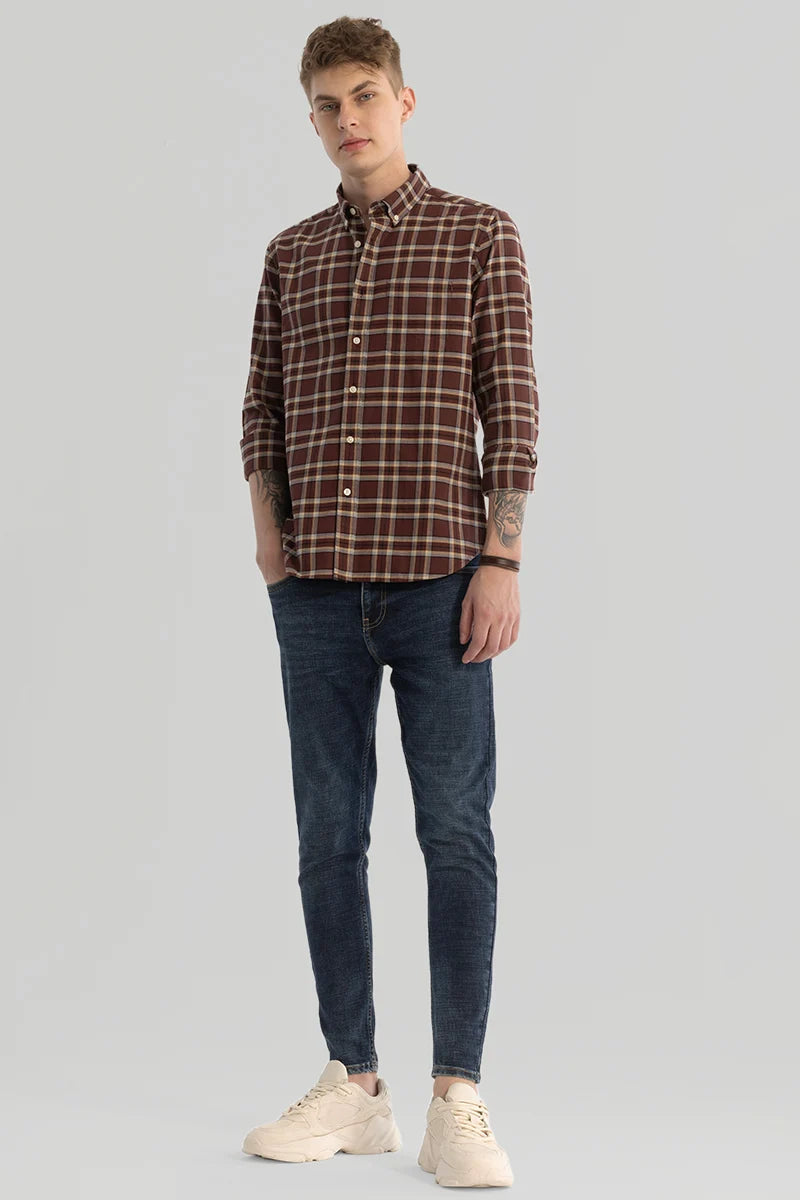 Brown Checks Oxford Shirt