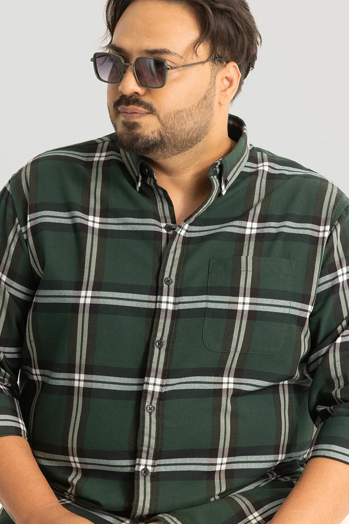 Guido Green Checks Plus Size Shirt