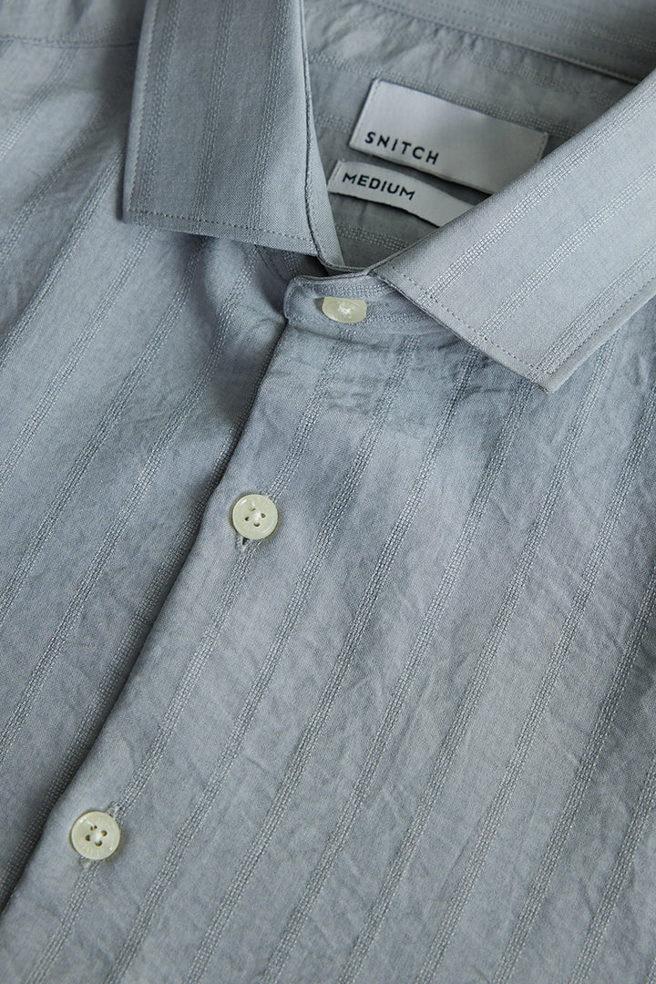 Light Grey Self Stripe Shirt