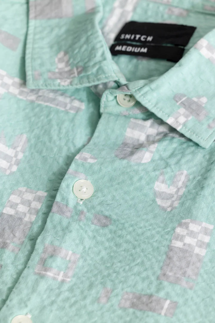 Mintstellar Green Textured Shirt