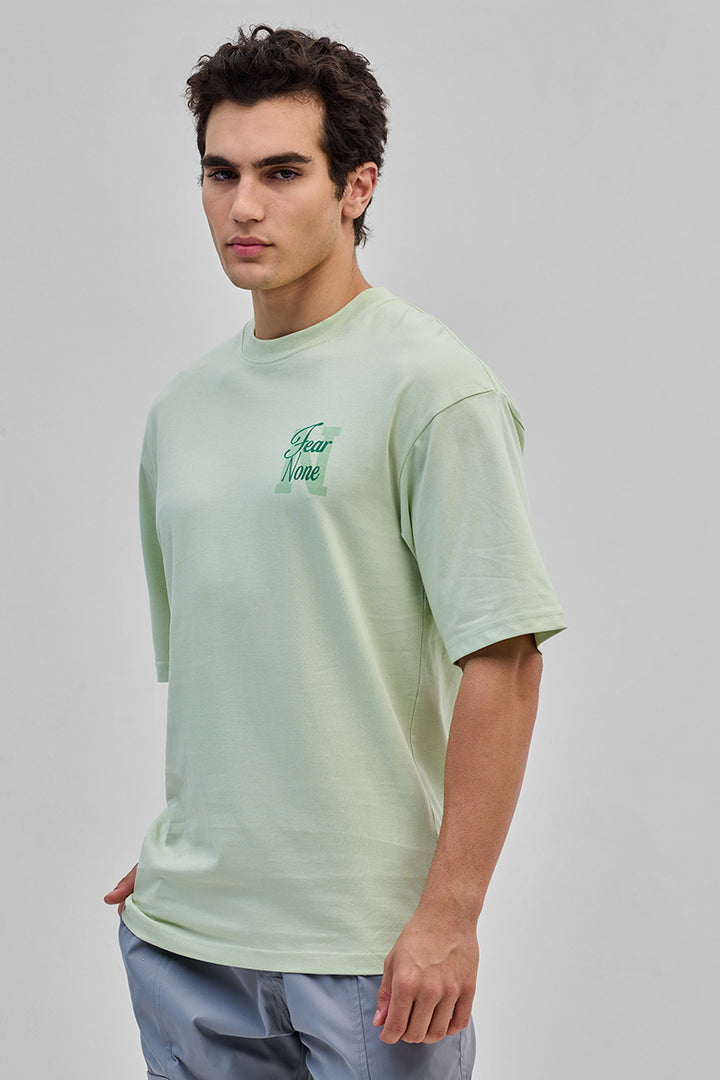 Fear None Light Green Oversized T-Shirt