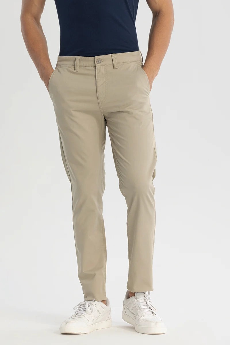 Beige Slim Fit Chinos