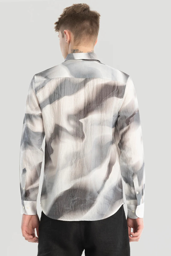 Grey Textured Abstract Shirt