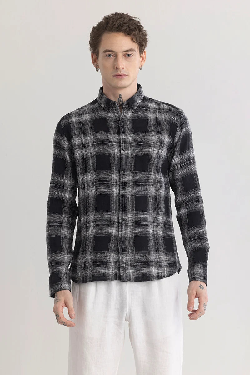 Plaidient Black Checkered Shirt