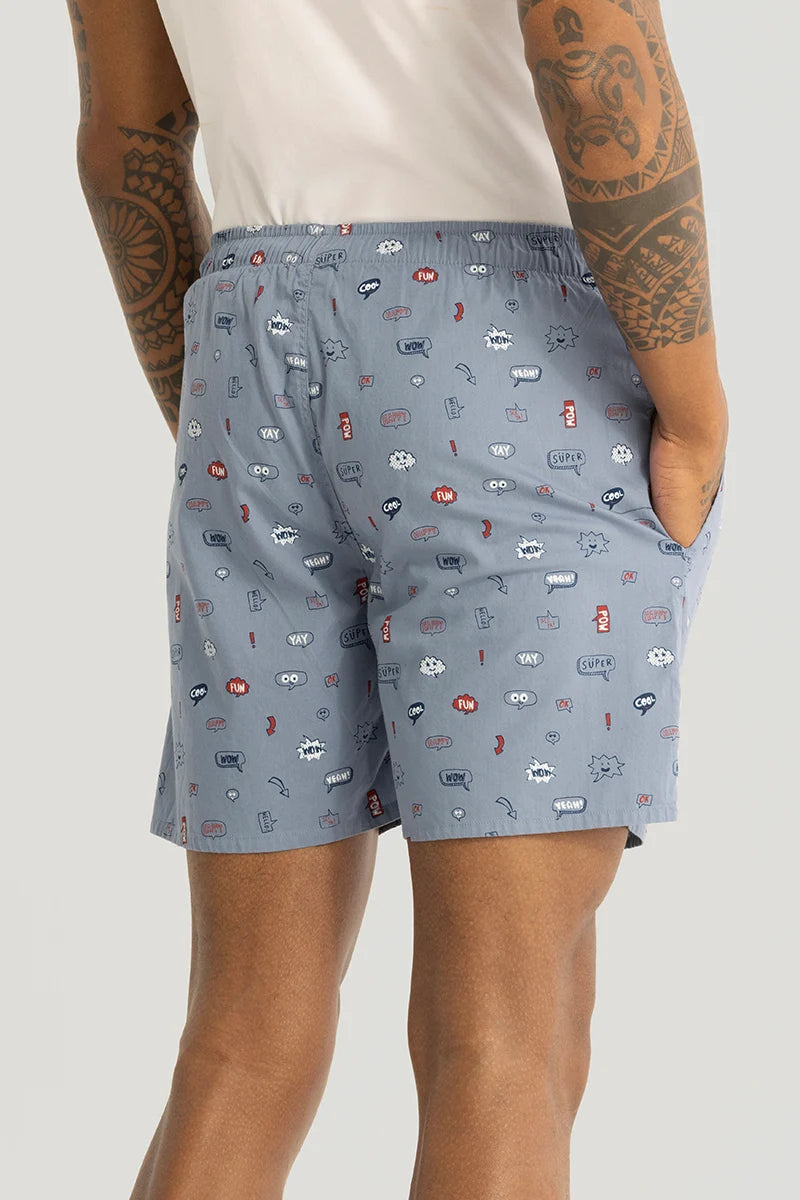 Simona Grey Printed Boxers