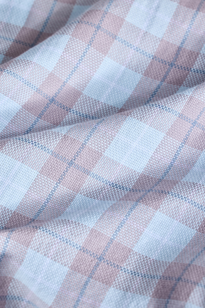 Light Blue Checks Slim Fit Shirt