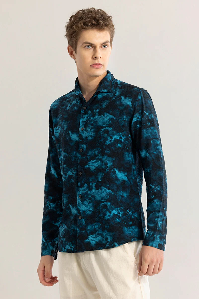 EmberFlow Navy Abstract Shirt