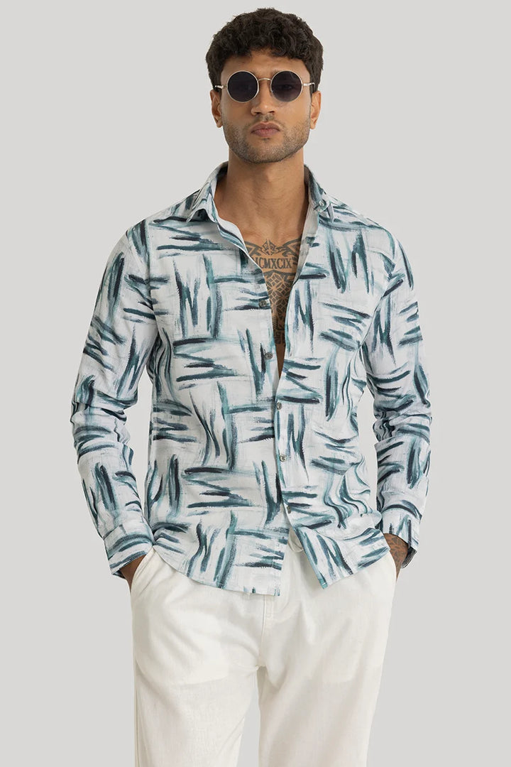 Apex Teal Abstract Shirt