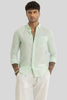 Elementary Light Green Plain Pure Linen Shirt