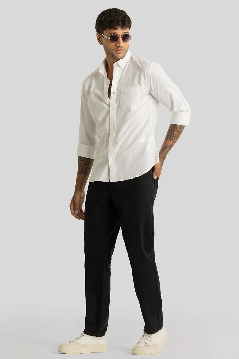 Quentin White Plain Shirt