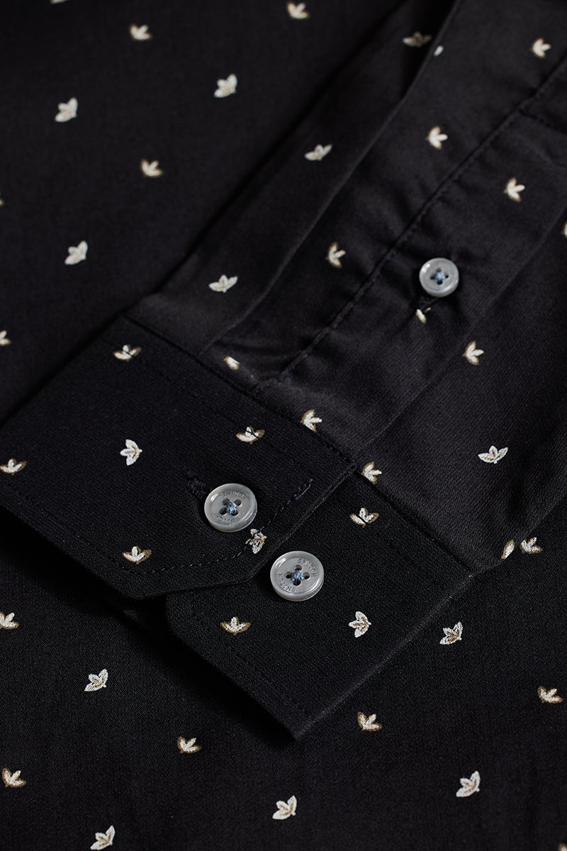 Black Printed Slim Fit Shirt