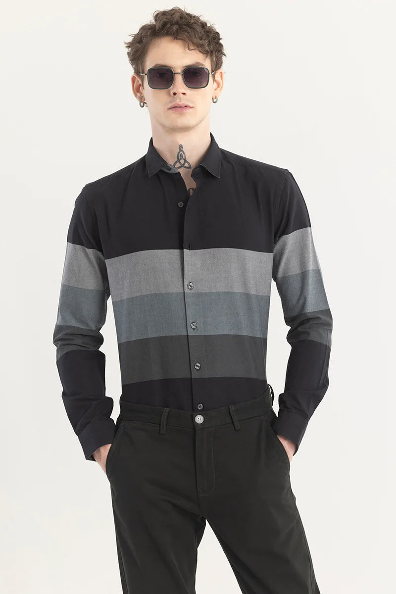 Shadient Stripe Black Shirt