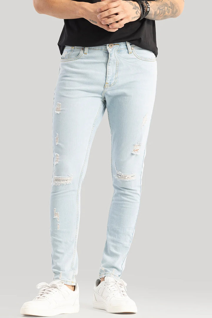 Ilaria Ice Blue Distressed Skinny Fit Jeans