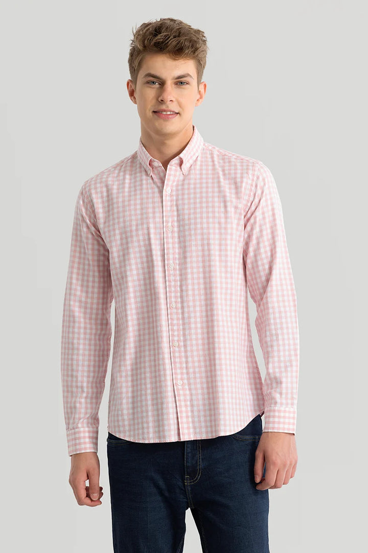 Ingvar Light Pink Checks Shirts